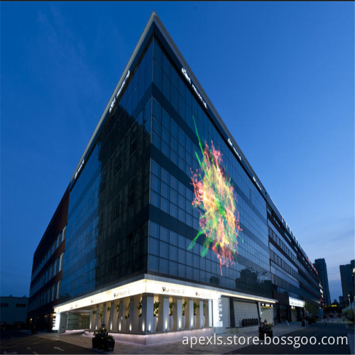 transparent glass effect led screen wall